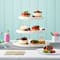 13.5" White 3-Tier Ceramic Cake Stand by Celebrate It™